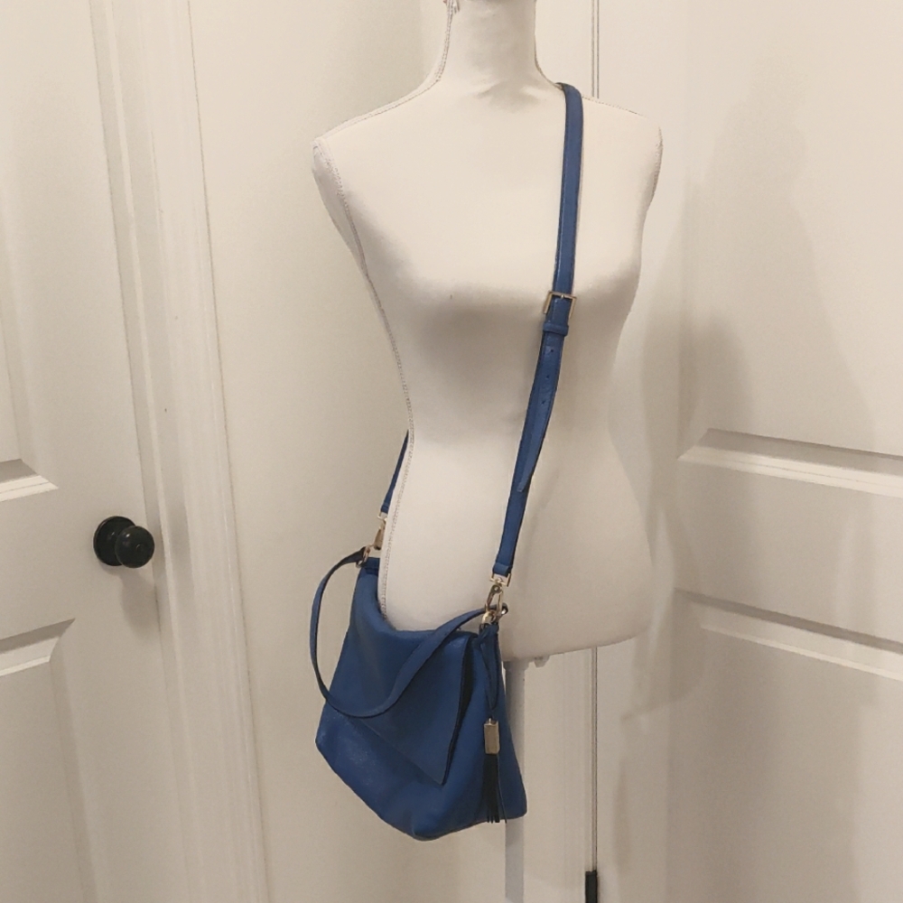 Vintage Retro Inspired Kate Spade Sling Blue Crossbody Bag Adjustable Long Strap